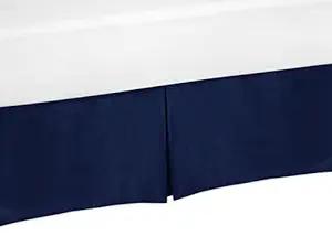 Product image of Sweet Jojo Designs Navy Toddler Bed Skirt for Modern Blue and Orange Stripe Collection Bedding Sets