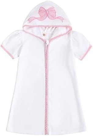 Product image of woshilaocai Toddler Baby Swim Cover Up Boy Girl Terry Cloth Hooded Zip-up Cover Ups for Swimwear Summer Beach