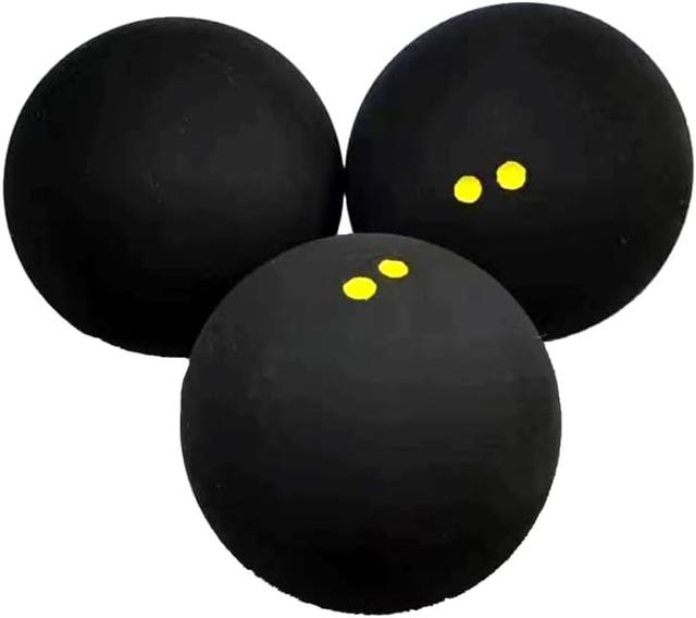 Product image of 3 Pieces Double Yellow Dot Squash Ball Custom Logo Professional high Elasticity Resistant to Play for Training and Practice