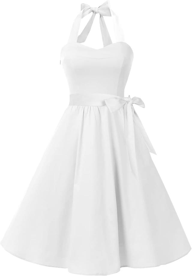 Product image of Topdress Women'sVintage Polka Audrey Dress 1950s Halter Retro Cocktail Dress
