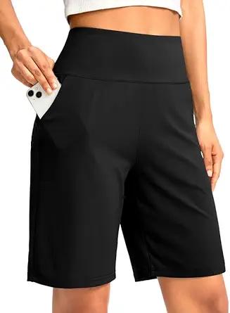 Product image of G Gradual Women's Bermuda Long Shorts with Pockets 9" High Waisted Knee Length Shorts for Women Walking Athletic Workout