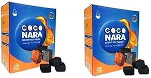 Product image of 2 Boxes of 120 Piece Coconut Coco Nara Premium Hookah Charcoal Coals - 2 Count