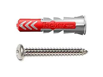 Product image of fischer DuoPower 1/4" x 1-3/16" S PH, 50 Plugs & 50 Screws, Powerful Universal Plug with Intelligent 2-Component Technology for Fastenings in Concrete, Bricks, Drywall, Chipboard, etc
