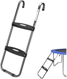 Product image of HBTower Trampoline Ladder with Horizontal and Wide Steps, Universal Hook, UV Treated Steel, 220 lbs Capacity Trampoline Accessories for Children Kids