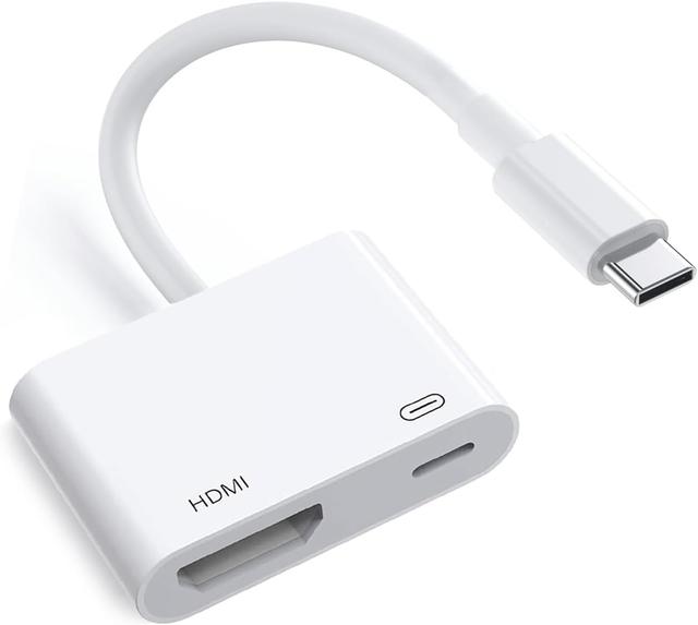Product image of [MFi Certified] USB C to HDMI Adapter for iPhone 16 15 to TV, 4K@60Hz Type-C to HDMI Adapter with 100W Fast Charging Port for iPhone 16/16 Plus/16 Pro/16 Pro Max/15 Pro Max to HDTV Projector Monitor