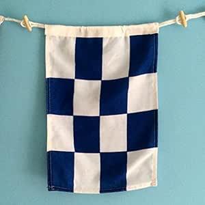 Product image of Nautical Signal Flag 10" x 15" - Indoor/Outdoor Use - Double Stitch Construction with Wooden Toggle & Cordage Loop - Spell Names, Dates & Coordinates - Maritime Alphabet Flags for Boats