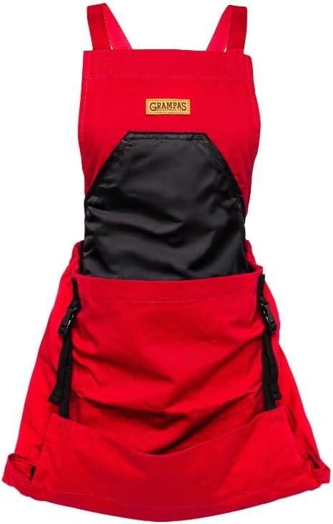 Product image of Grampa's Garden Apron - Cross Back Gardening Apron With Pockets For Women & Men | Harvest Apron with Large Kangaroo Pouch