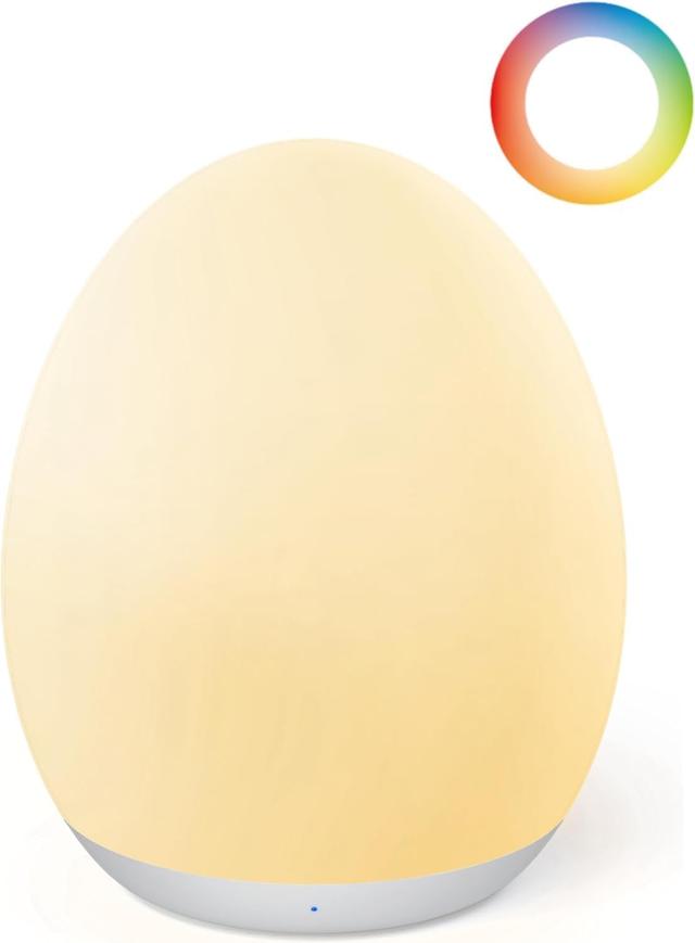 Product image of JolyWell Night Light for Kids, Baby Egg Light with 7 Colors Changing Mode & Stepless Dimming, Nursery Night Lamp BPA Free,Rechargeable Egg Night Light for Breastfeeding 1h Timer & Touch Control