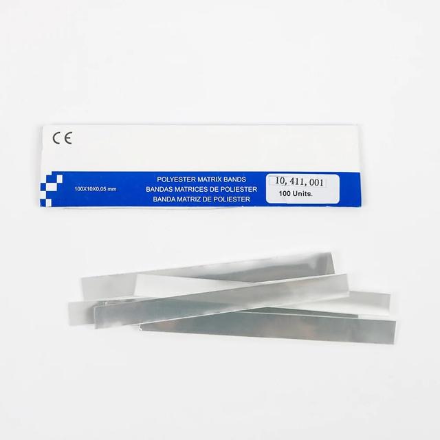 Product image of 100 Dental Mylar Matrix Strips 4"" X 3/8"" (.002 Thick Mylar)