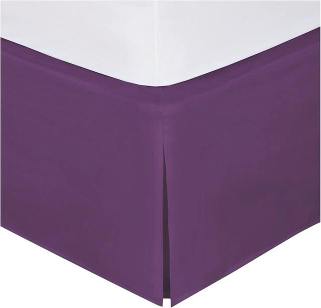 Product image of Kids Zone Home Collection Bedskirt Bed Ruffle Solid Pleated Brushed Soft Microfiber Fabric Top 14 " Drop New (Purple, Twin)