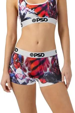 Product image of PSD Women's Marvel Print Boy Shorts - Full Coverage Women's Underwear - Comfortable Stretch Panties for Women