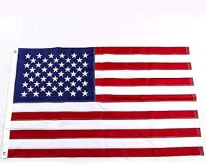 Product image of U.S. 50 Star Sewn Boat Flag, 16 x 24 inch Yacht Boat Ensign Nautical US American Flag Fully with Sewn Stripes, Embroidered Stars and Brass Grommets 12 x 18 inch