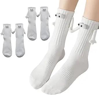 Product image of 2 Pairs Magnetic Holding Hands Socks - Funny Gifts for Women & Men, Teens, Couples, Friends