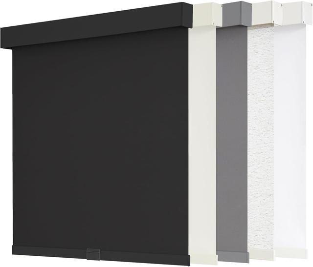 Product image of AOSKY Blackout Roller Shades Cordless Blinds for Windows, Free-Stop Shades with Valance, Thermal Insulated Fabric, UV Protection, Natural Woven Blinds for Home and Office (34" W x 72" H, Black)