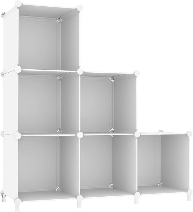 Product image of AWTATOS Cube Storage Organizer, Storage Cubes Shelves Bookshelf, 6 Cube Closet Organizers and Storage, DIY Stackable Plastic Clothes Organizer Shelving for Bedroom, Home, White