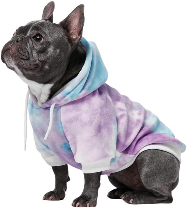 Product image of Spark Paws Dog Hoodie - Premium Quality, Buttery Soft, Superior Comfort and Fit, Calming Fleece Interior, Suitable for All Breeds - 90s Retro Sky Dye - L