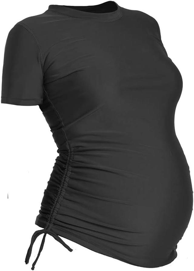 Product image of Oceanlily UV Protection 50 UPF Long Sleeve Maternity Swim Shirt - Women's Swimsuit Coverup - Ruched Rash Guard