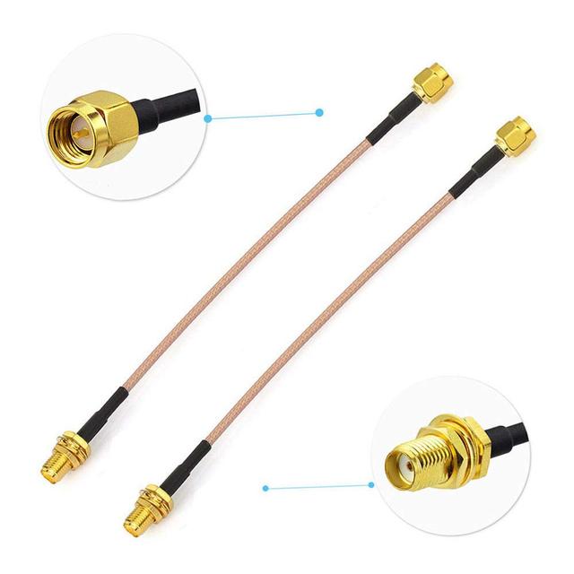 Product image of BINGFU SMA Female Bulkhead Mount to SMA Male RG316 Antenna Extension Cable 6 inch 15cm 2-Pack Compatible with 4G LTE Router Gateway Cellular SDR USB Dongle Receiver