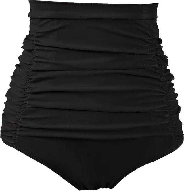 Product image of COCOPEAR Women's Ruched High Waisted Bikini Bottom Retro Vintage Swim Short Tankinis