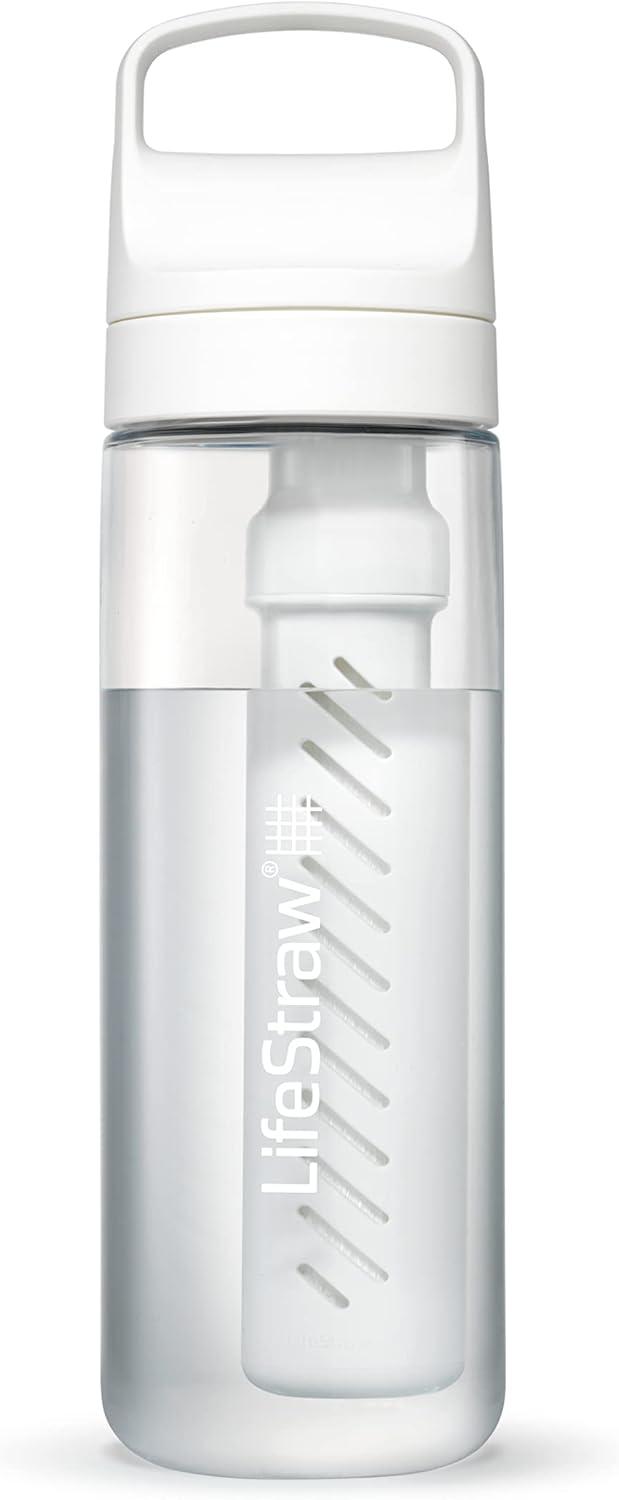 Product image of LifeStraw Go Series – BPA-Free Water Filter Bottle for Travel and Everyday use removes Bacteria, parasites and microplastics, Improves Taste, 22oz; Clear