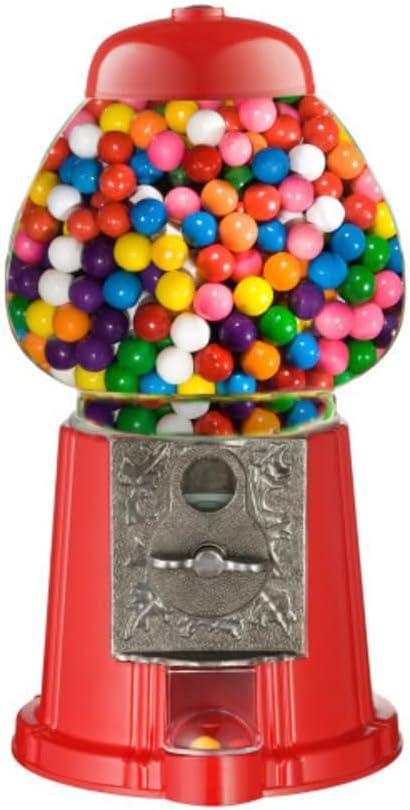 Product image of Vintage Gumball Machine - 11-Inch Retro-Style, Coin-Operated Cast Metal Vending Machine with Glass Globe and Free Spin by Great Northern Popcorn (Red)