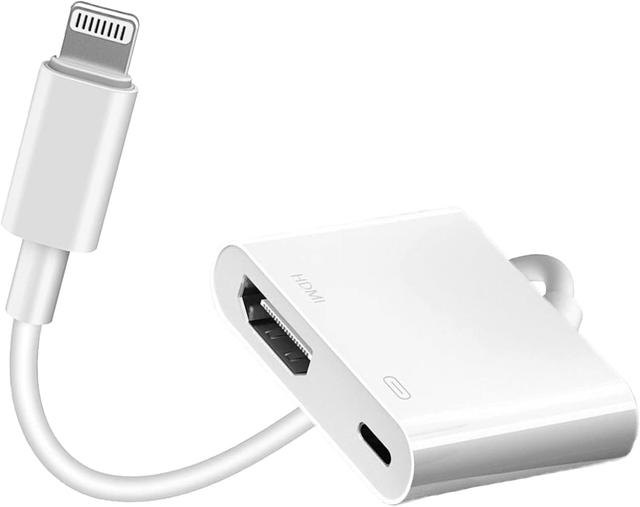 Product image of Apple MFi Certified Lightning to HDMI Digital AV Adapter 1080P HD Video HDMI Sync Screen Connector Cable with Charging Port Compatible with iPhone 14/13/12/11/ X/ 8/7/ iPad on HDTV/Projector/Monitor