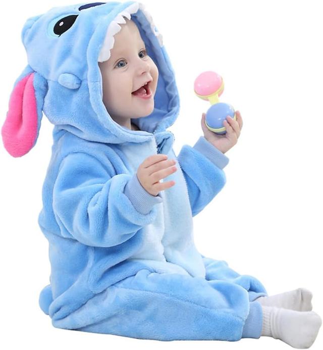 Product image of Unisex Baby Flannel Romper Animal Onesie Costume Hooded Cartoon Outfit