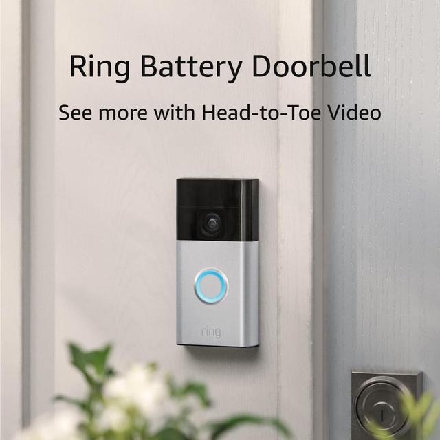 Product image of Ring Battery Doorbell, Head-to-Toe Video, Live View with Two-Way Talk, and Motion Detection & Alerts (2024 release), Satin Nickel