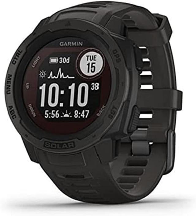 Product image of Garmin 010-02293-10 Instinct Solar, Rugged Outdoor Smartwatch with Solar Charging Capabilities, Built-in Sports Apps and Health Monitoring, Graphite