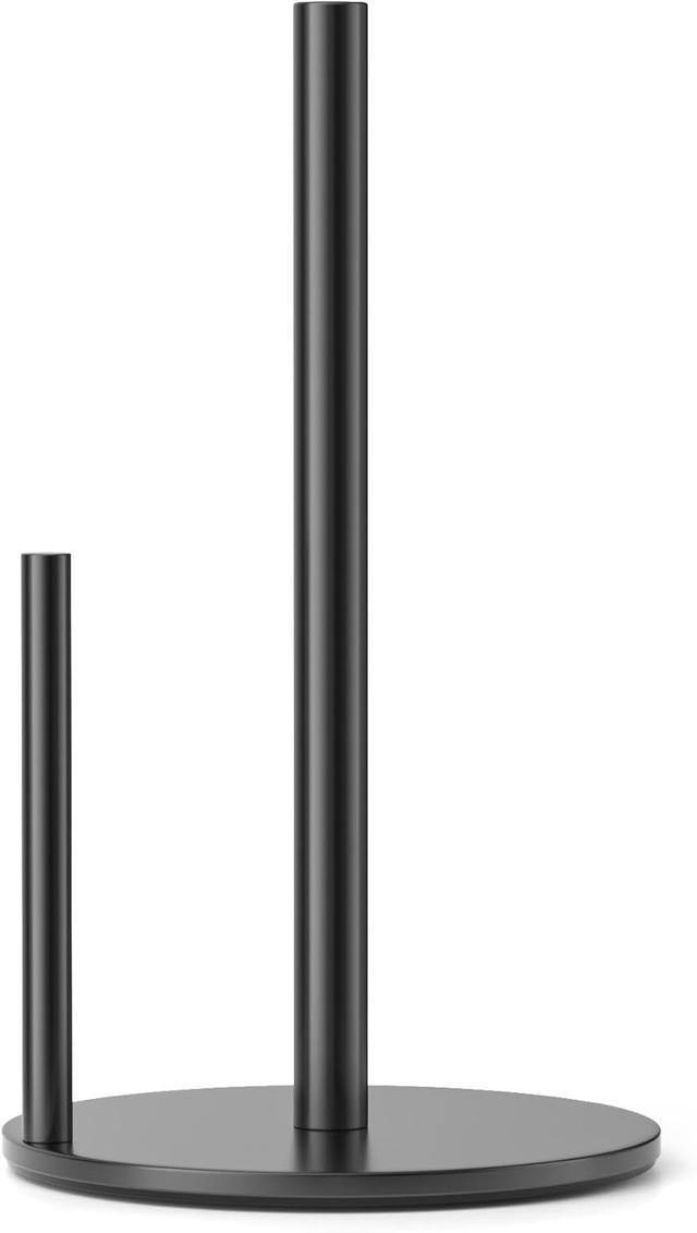 Product image of Paper Towel Holder Black, Premium Stainless Steel Kitchen Roll Dispenser, Countertop Roll Organizer with Weighted Base