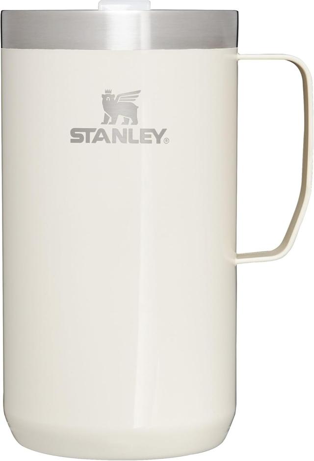 Product image of Stanley Stay-Hot Camp Mug 12 oz & 24 oz | Press Fit Drink Through Lid | Cup for Coffee, Tea and Drinks | Insulated Stainless Steel Coffee Mug | BPA-Free