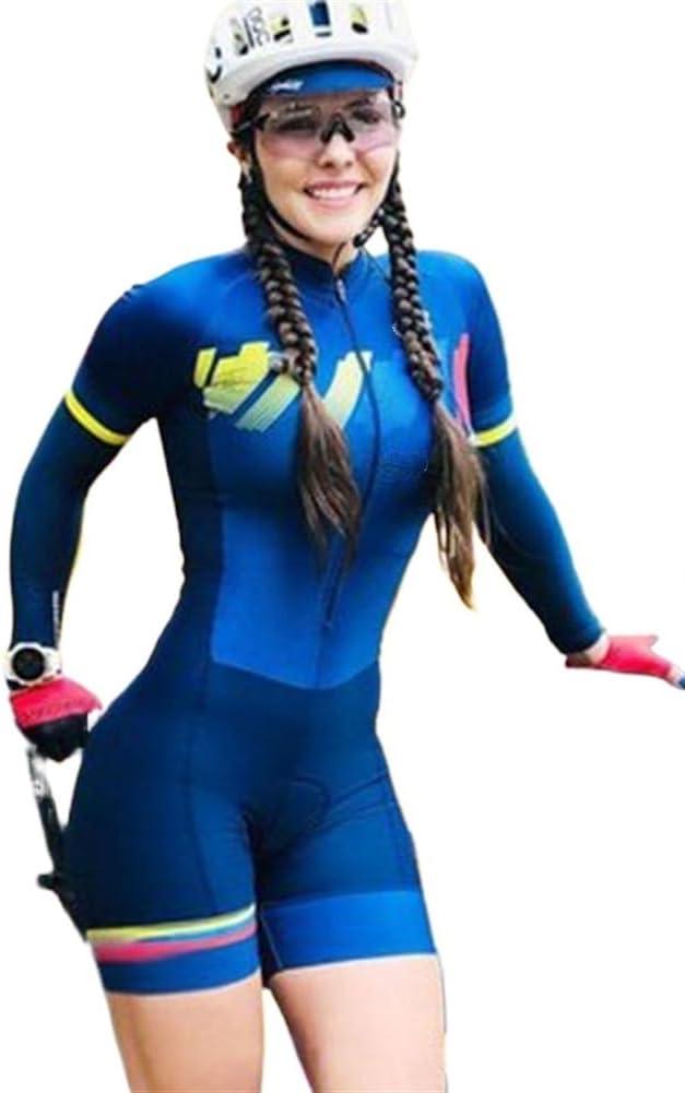 Product image of CYTSH Triathlon Women's Cycling Jersey Set Mountain Bike Shorts Sweatshirt Long Sleeve One-piece Jumpsuit (Color : 62, Size : Small)