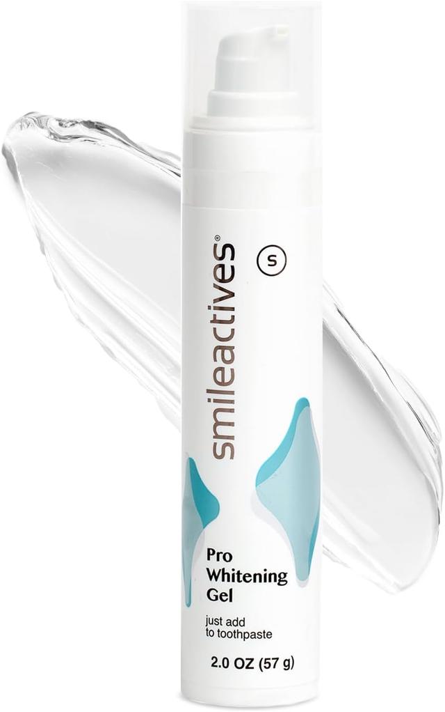 Product image of Smileactives Teeth Whitening Gel for Toothpaste with Clinical-Grade Hydrogen Peroxide, Tooth Stain Remover for White Teeth, Dentist Quality Pro Whitening Gel to Remove Coffee Stains, 2 oz Bottle