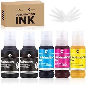 Product image of Hiipoo 580ML Sublimation Ink Refilled Bottlescompatible for ET2400 ET2720 ET2760 ET2750 ET4800 ET-2800 ET-2803 ET-2850 Inkjet Printers Heat Press Transfer on Mugs T-Shirts