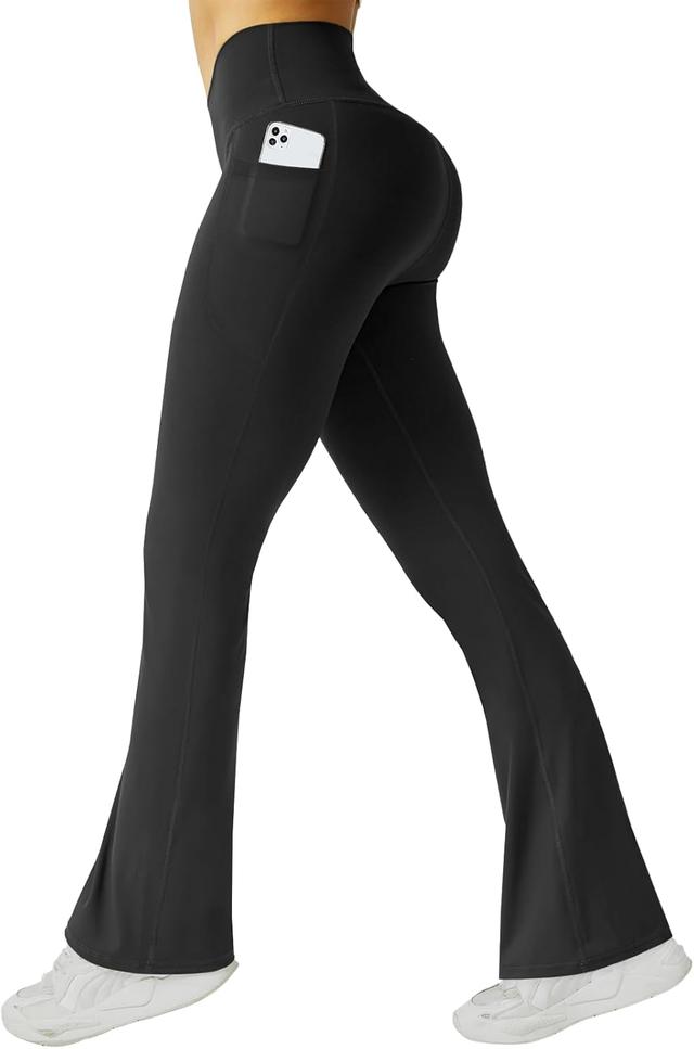Product image of FireSwan Women's Flare Yoga Pants with Pockets High Waist Flared Leggings Bootcut Gym Workout Pants Tummy Control