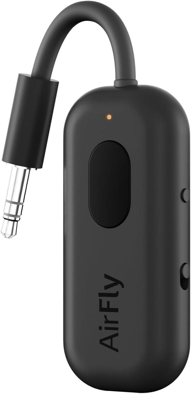 Product image of Twelve South AirFly Pro Bluetooth Wireless Audio Transmitter/Receiver for up to 2 AirPods/Wireless Headphones; Use with Any 3.5 mm Audio Jack, Black