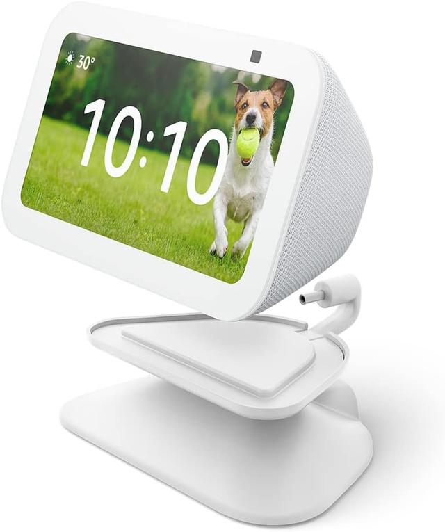 Product image of Echo Show 5 (3rd Gen) Adjustable Stand with USB-C Charging Port | Glacier White