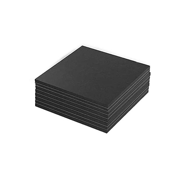 Product image of 8 Pieces Black Neoprene Foam Anti Vibration Pads, Rubber Padding with Adhesive Backing, 6 in X 6 in X 1/8 in Rubber Insulation Anti-Vibration Pads