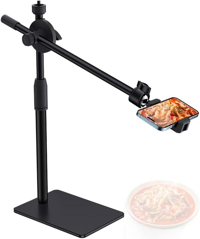 Product image of Overhead Phone and Camera Mount Stand for YouTube Live Video Cooking Makeup and Crafts - Compatible with iPhone Logitech Webcam