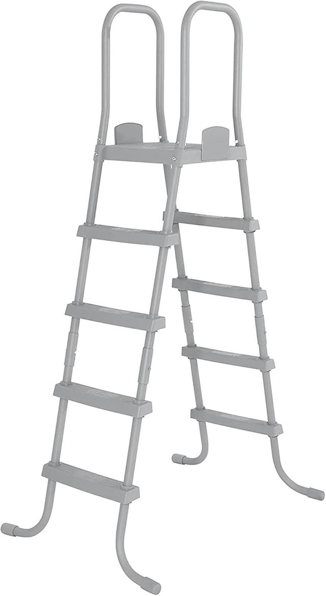 Product image of Bestway Flowclear Above Ground Swimming Pool Ladder 52” | Corrosion-Resistant Metal Frame with Heavy Duty Plastic Steps
