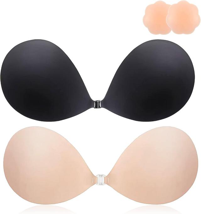 Product image of 2025 Push Up Sticky Bra, 2 Pack Reusable Adhesive Invisible Backless Strapless Bra