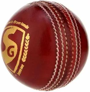 Product image of SG Cricket Shield 20 Premium Leather Ball (White & Red Color)