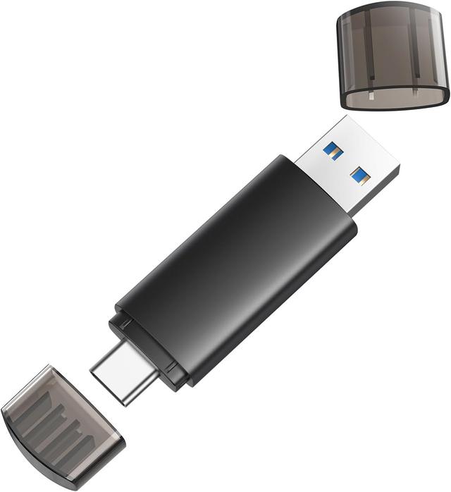 Product image of 128GB USB C Flash Drive Dual USB 3.0 Flash Drive Type C + USB A Portable Type-C Flash Drive 2-in-1 USB-C Thumb Drive for Smartphone Tablet Computer Mac iPhone 15 Black