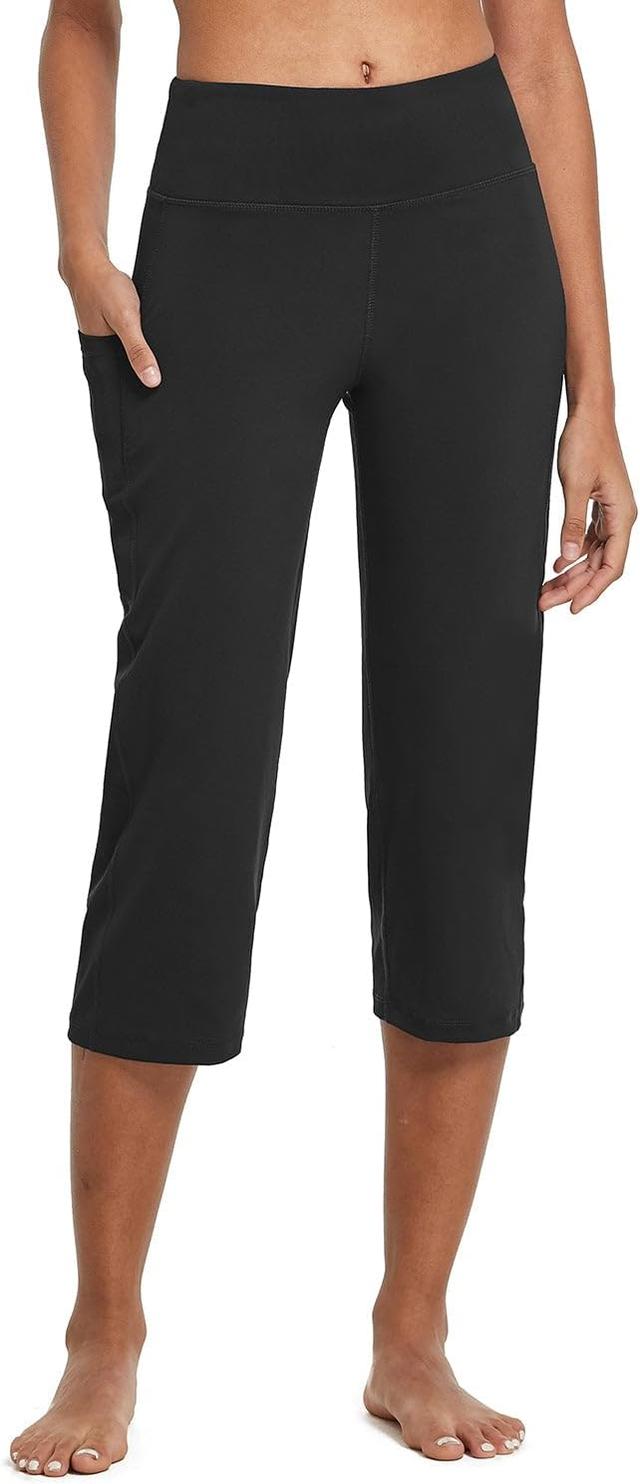 Product image of baleaf Womens Yoga Capri Pants High Waist Capri Leggings with Pockets Wide Leg Crop Exercise Workout Summer Pants