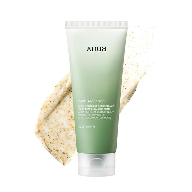 Product image of ANUA Heartleaf Quercetinol Pore Deep Cleansing Foam, Facial Cleanser, for Double Cleansing, BHA, Hyaluronic Acid, Glycerin, Face Wash, Blackhead Remover, Korean Skincare (150ml/5.07 fl.oz.)