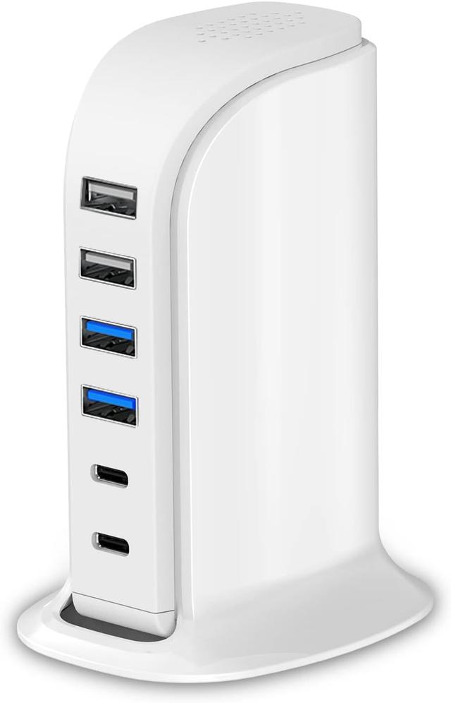 Product image of USB Charger Upoy, Charging Station for Multiple Devices 45W, Fast Charging Blocks with Dual Type C Ports, USB Charging Hub Organizer Multiport for iPhone, Ipad, Kindle, Travel Accessories