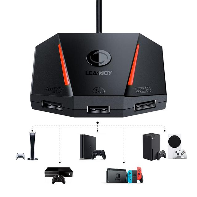 Product image of leadjoy VX2 AimBox Keyboard Mouse Adapter for PS4, Xbox One, Xbox Series X/S, Nintendo Switch, MnK Converter for Playing FPS, RTS, R6, Apex Legends