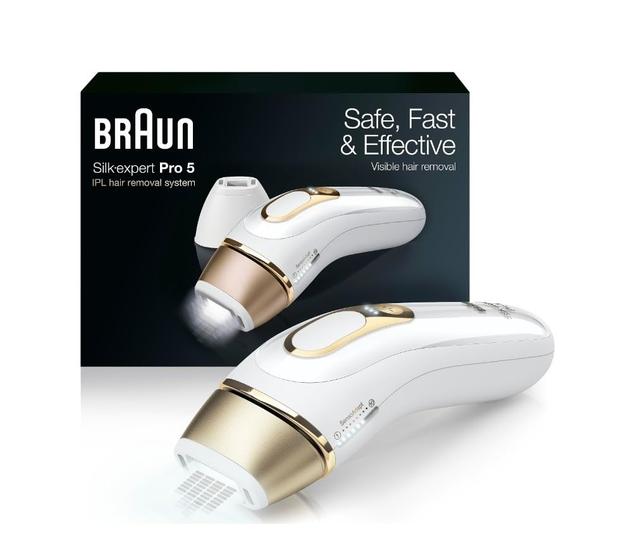 Product image of Braun IPL at Home Laser Hair Removal for Women and Men, Silk Expert Pro 5 PL5137 with Venus Swirl Razor, Long-Lasting Reduction in Hair Regrowth for Body & Face, Corded, PL5137