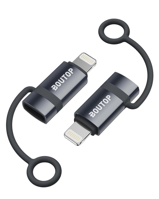 Product image of [MFi Certified] 3A 36W USB C to Lightning Adapter, USBC to Lightning Adapter Support Data Sync/PD Fast Charging Compatible with iPhone iPad AirPods, with Anti-Lost Holder - 2 Pack
