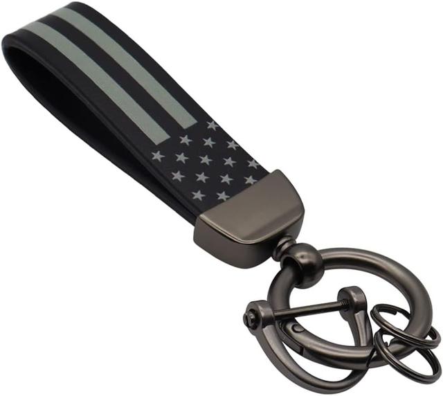 Product image of Elegananccy American USA Flag Car Keychain with Zinc Alloy Ring Fit for Truck, Ford, Jeep, Men Car Accessories